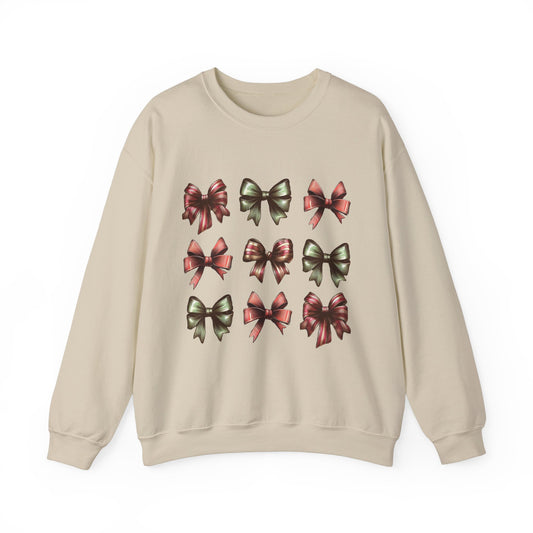 Vintage Coquette Christmas Bow Sweatshirt