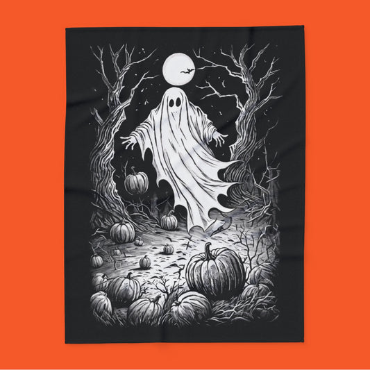 Spooky Ghost Halloween Arctic Fleece Blanket - KiwiKreationCo