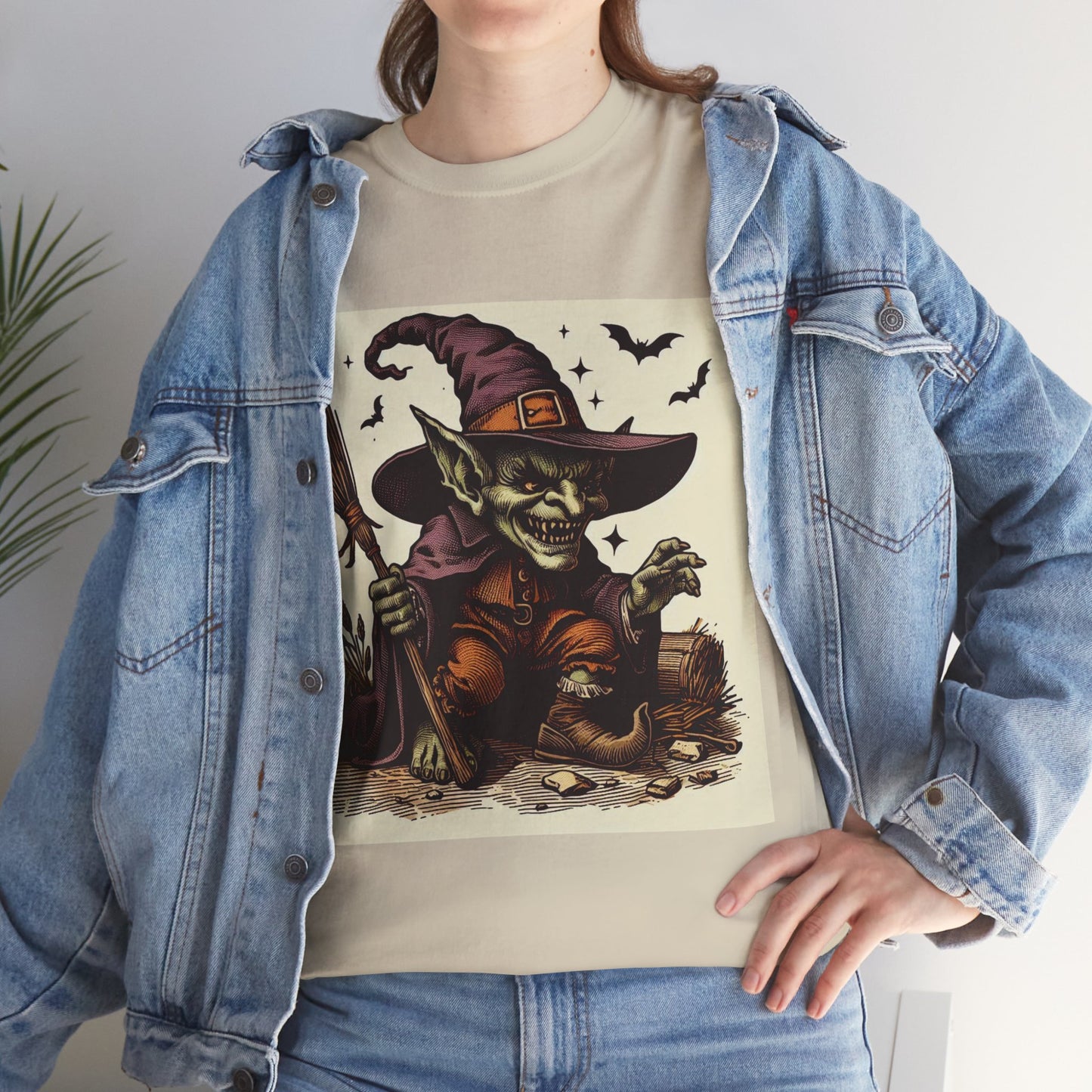 Vintage Goblin Halloween Heavy Cotton Tee - KiwiKreationCo