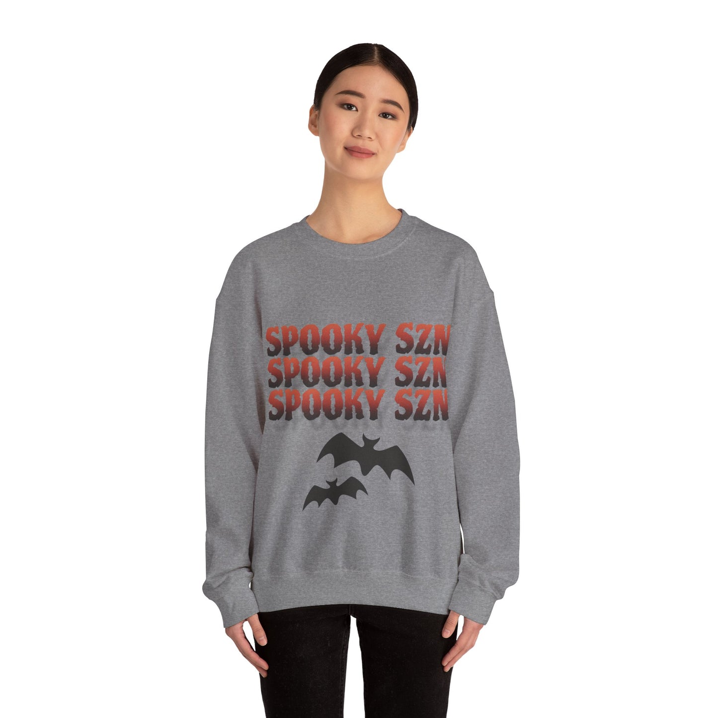 Spooky Szn bat Crewneck Sweatshirt - KiwiKreationCo