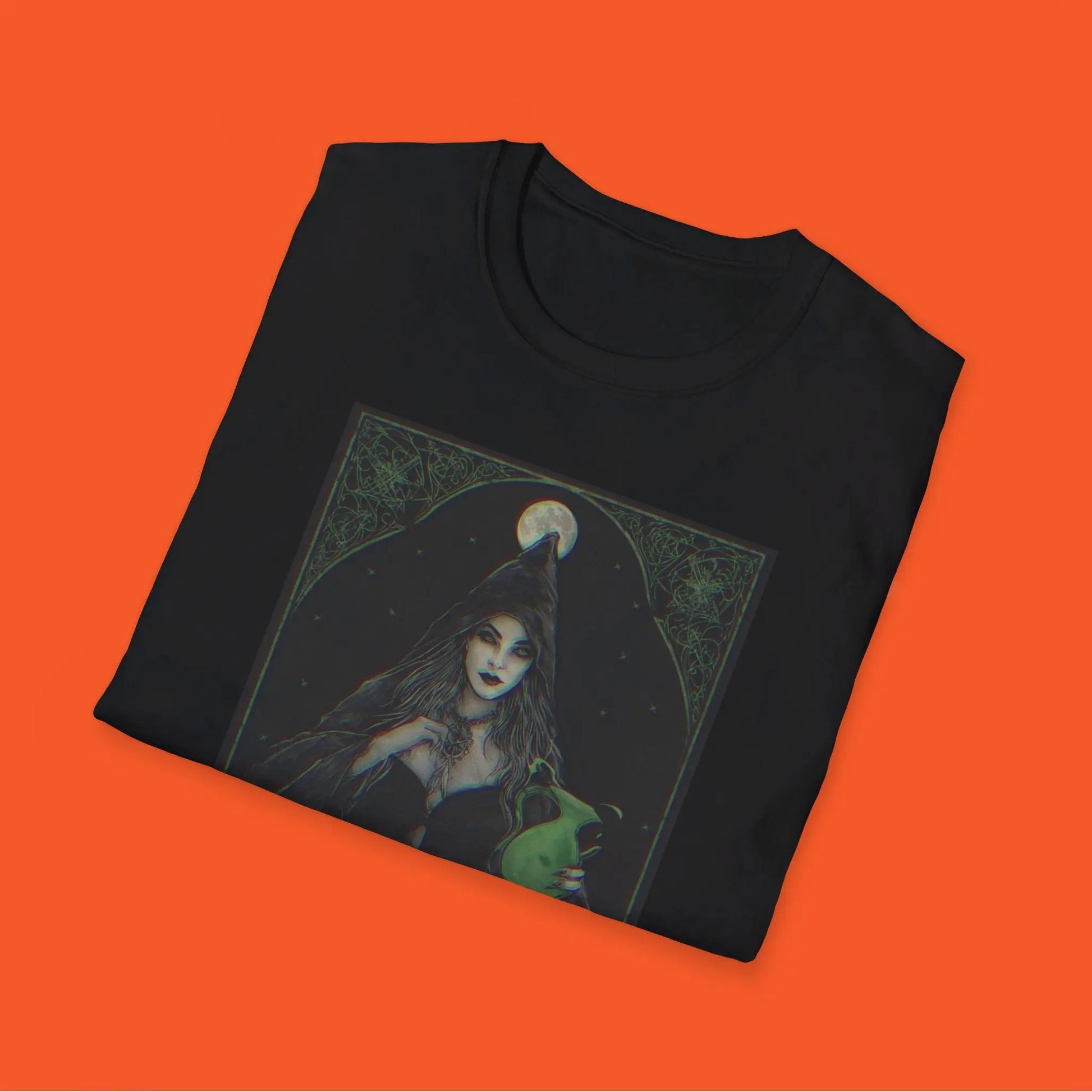 Vintage Gothic Witch Softstyle T-Shirt - KiwiKreationCo