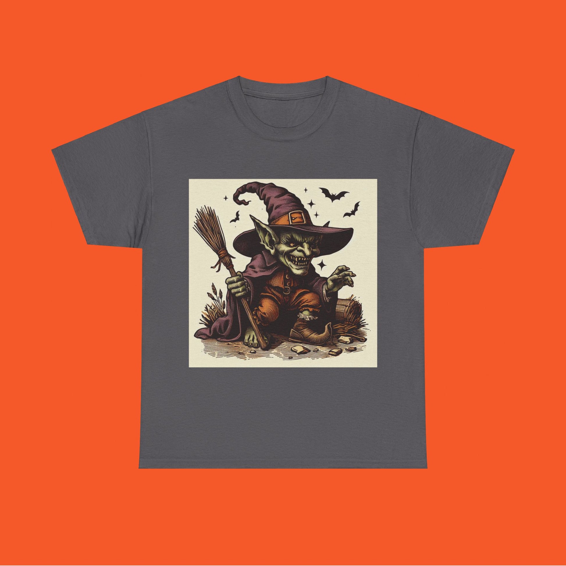 Vintage Goblin Halloween Heavy Cotton Tee - KiwiKreationCo