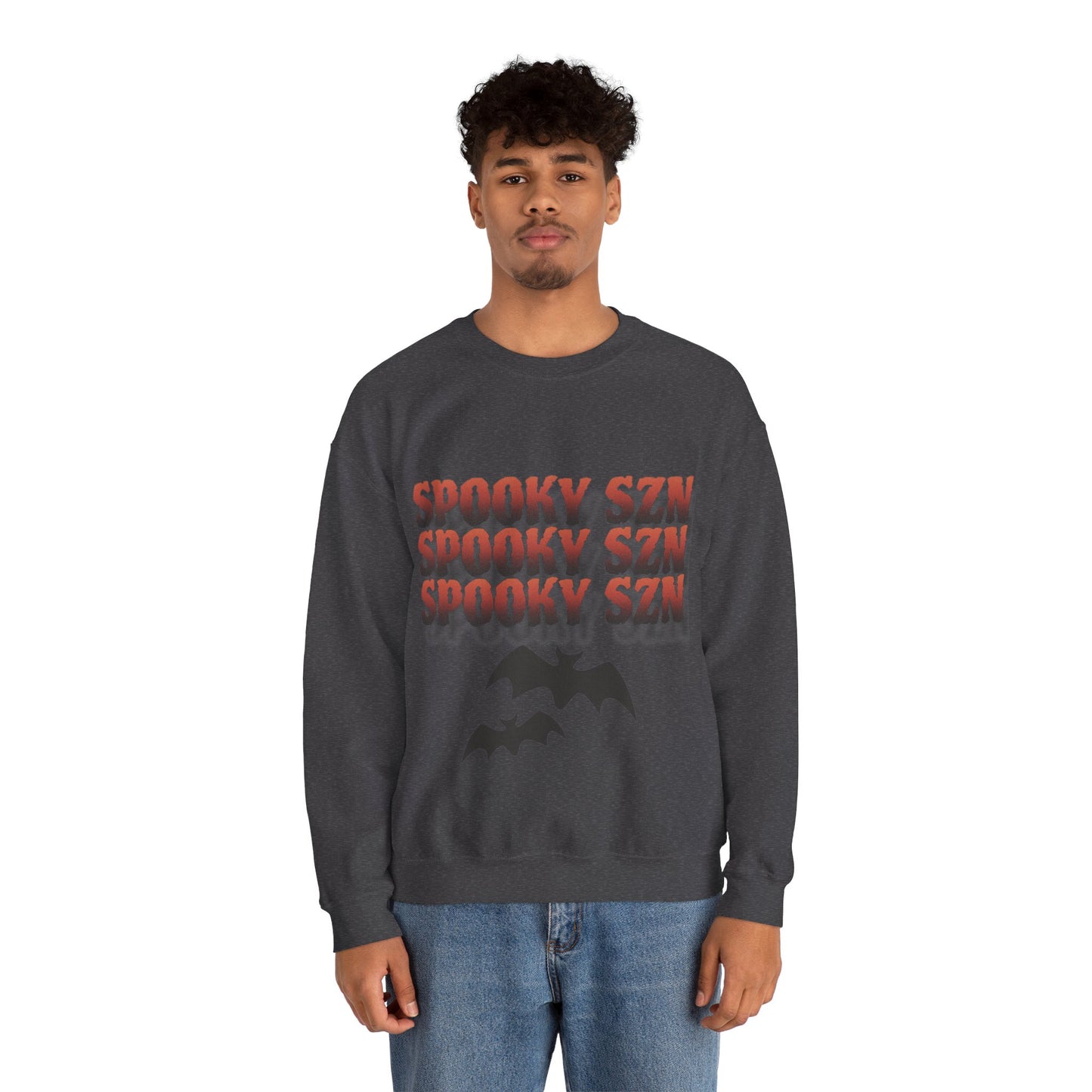 Spooky Szn bat Crewneck Sweatshirt - KiwiKreationCo