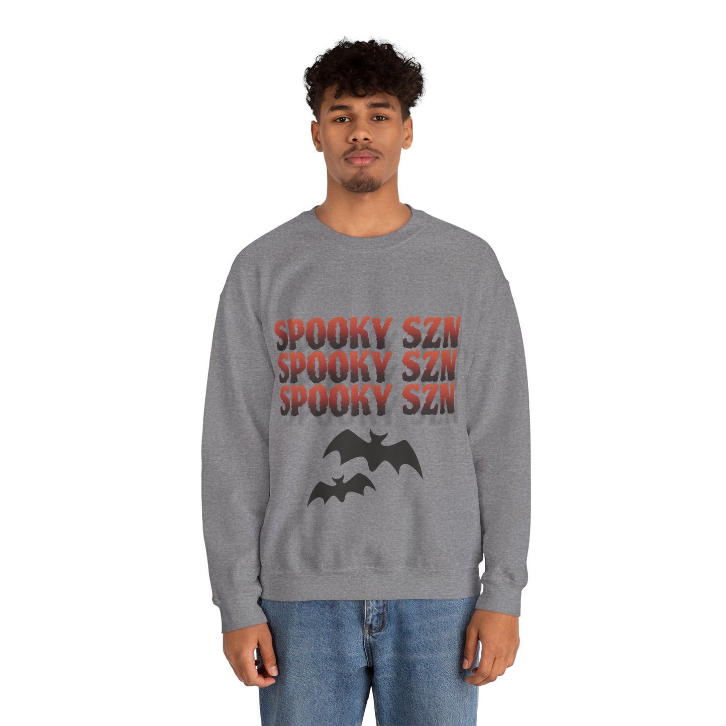 Spooky Szn bat Crewneck Sweatshirt - KiwiKreationCo