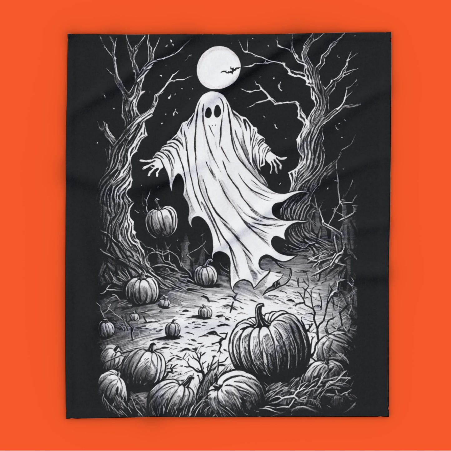 Spooky Ghost Halloween Arctic Fleece Blanket - KiwiKreationCo