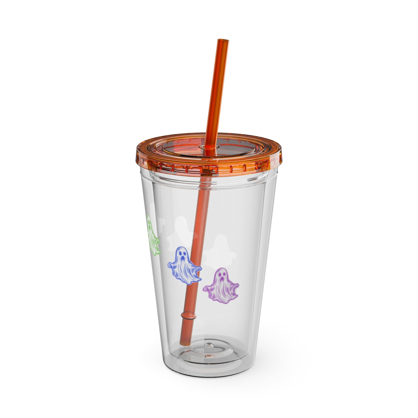 Rainbow Halloween Tumbler with Straw