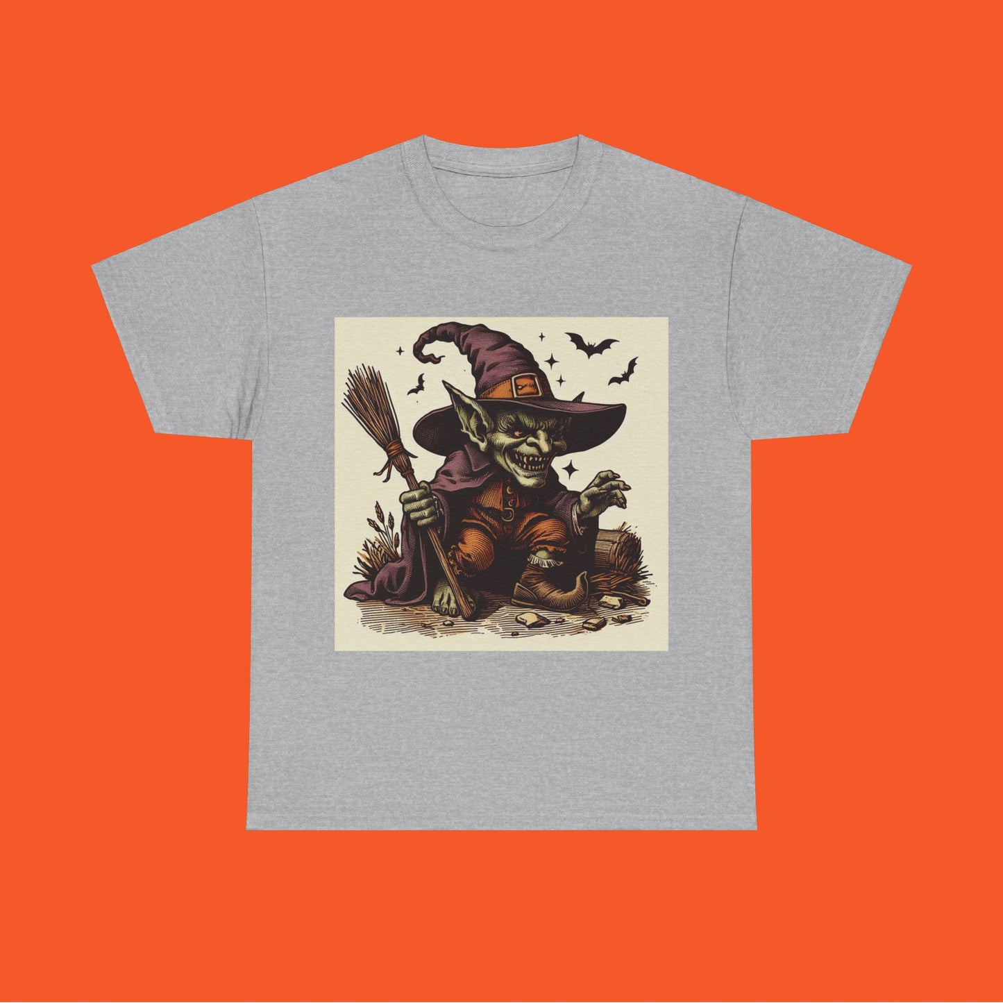 Vintage Goblin Halloween Heavy Cotton Tee - KiwiKreationCo