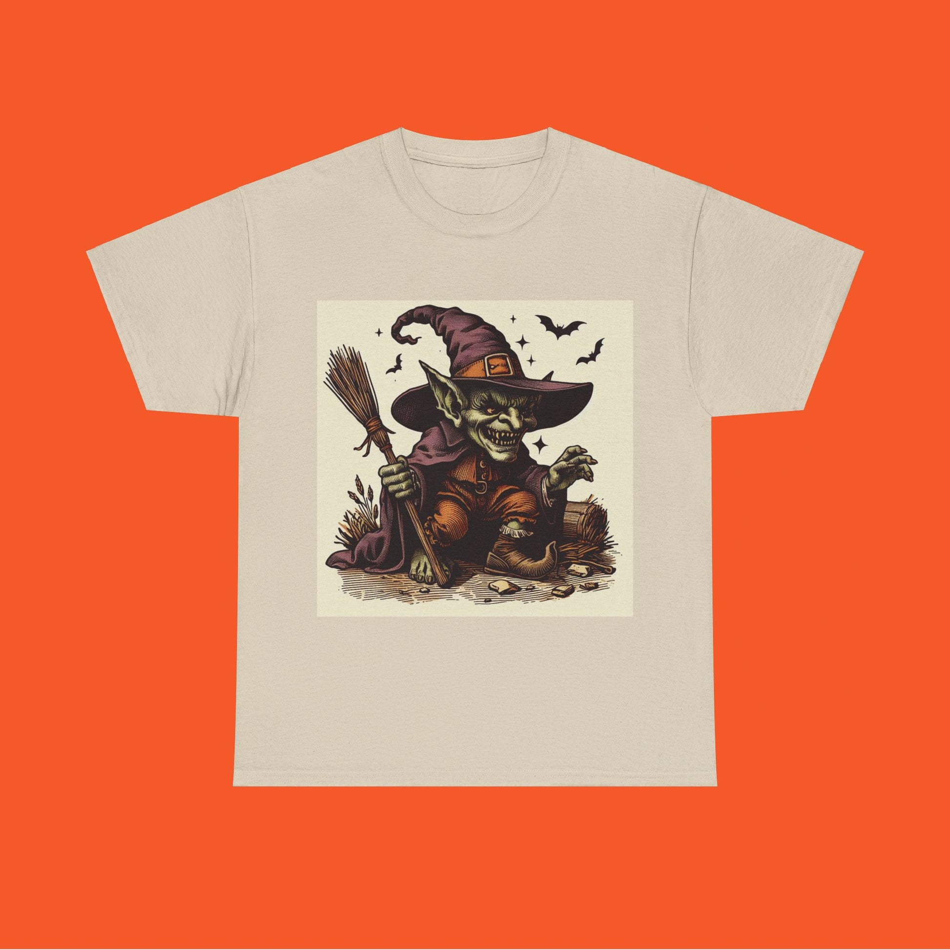 Vintage Goblin Halloween Heavy Cotton Tee - KiwiKreationCo